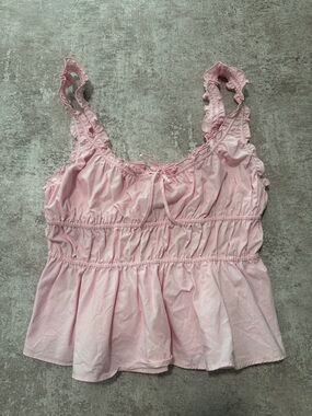 Aritzia Sunday Best Helena Poplin Top Villa Pink Size M